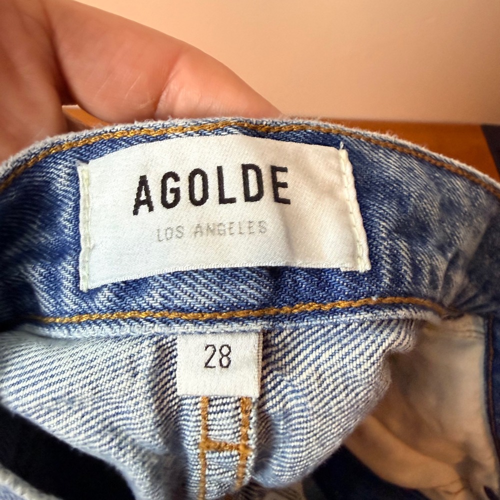 AGOLDE 90s Pinch Waist High Rise Straight Leg Jeans Medium Wash 28 A154-1206 - Picture 2 of 9